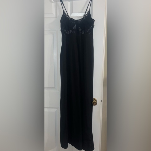NWOT SEXY REVAMPED Black Lace Sheer Jumpsuit with Wide Leg, SZ S - Picture 3 of 8